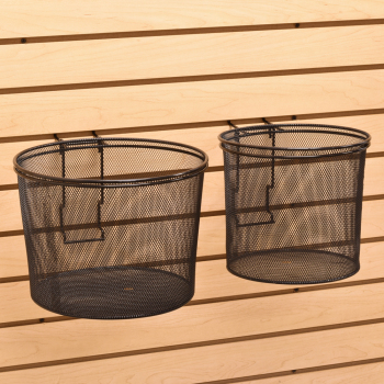 Wire Mesh Circular Display Baskets For Slatwall