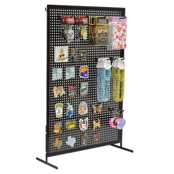 Metal Extra Large Single Sided Pegboard Countertop Display - Black