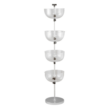 Four Tier Clear Plastic Bowl Floor Display