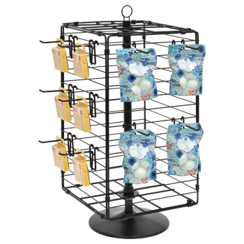 Metal 4-Sided Wire Counter Display Spinner - Black