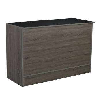 70 in. Retail Cash Register Checkout Service Counter with a Dark Grey Modern Laminate Finish