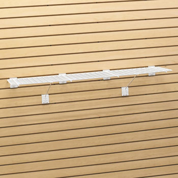  Heavy Duty White 48 in. Slatwall Wire Shelf with Brackets - Set of 4 