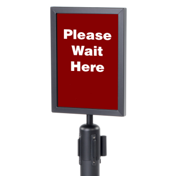 Black Sign Holder for Crowd Control Stanchion