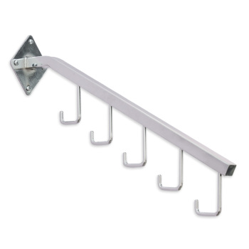 Wall Mount Chrome 5 J-Hook Waterfall