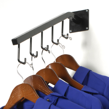 Black Wall Mount 5 J Hook Waterfall
