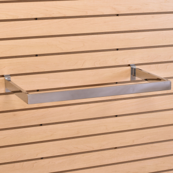 Rectangle U Hangrail for Slatwall - Chrome