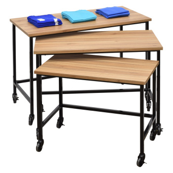 Black & Olive Wood Nesting Retail Display Table Set - Set of 3 Tables