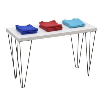 White Rectangular Retail Display Table With