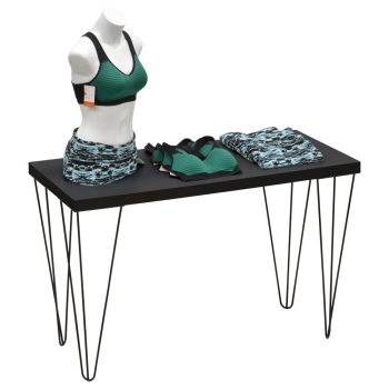 Black Rectangular Retail Display Table