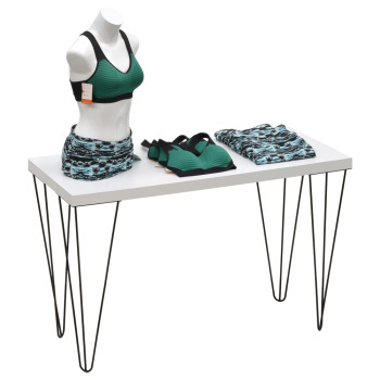 White Rectangular Retail Display Table With