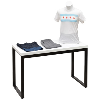 Large Retail Display Table With Black Steel