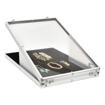 22 In. Wide x 34 In. Deep Portable Locking Jewelry & Trading Card Display Showcase with Locks 