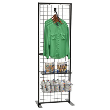 24 Inch Wide Portable Double Bar Merchandising Display Rack is 81 in Tall