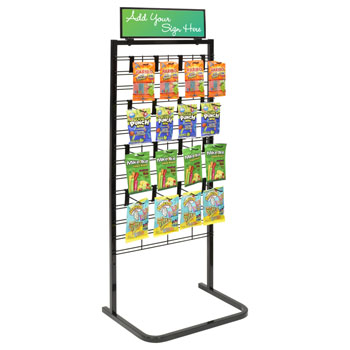 Black Multi Merchandiser Display with 16 peg hooks