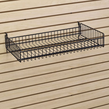 Black Universal Basket Wire Shelving- 24 in x 14 in x 3 in