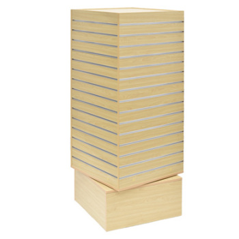 Heavy Duty 24 In Rotating Slatwall Display With Metal Inserts - 24 X 24 X 60