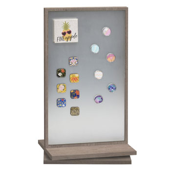 Two-Sided Weathered Oak Laminate Countertop Retail Spinner Display for Magnets Ships Assembled 