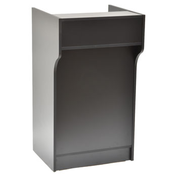 Black 24 in. Ledgetop Counter and Register Stand - Compact Service Counter