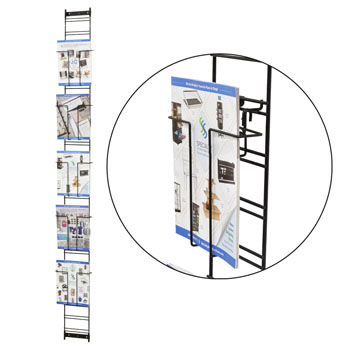 Wall Mounted Literature Rack - 6 in w x 6 ft h 
