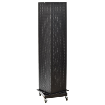 4-Sided Metal Pegboard Floor Spinner with 13 3/4 in. wide Panels