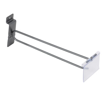 8 in Gunmetal Slatwall Peg Hook with Label Holder- 20/pkg 