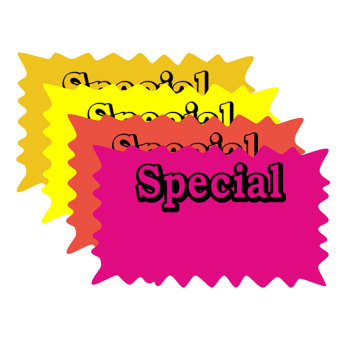 Rectangle Special Burst Price Card - 5 in w x 3 in h 