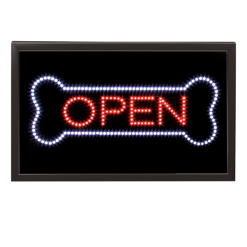 Dog Bone LED Open Sign