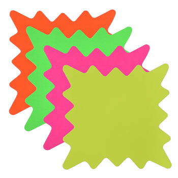 5 in. Fluorescent Price Card Bursts - 100 pack