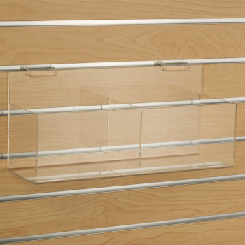 15-inch wide Acrylic Slatwall Double Bin