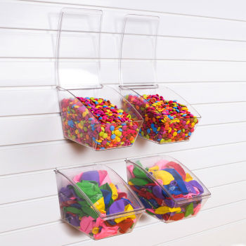 Clear Slatwall Bin with Lid- Slatbox 
