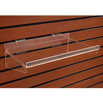 Acrylic Slatwall Shelf - 16 in. W x 10 in. D with 1/2 in. lip