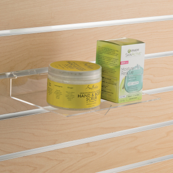 Acrylic Slatwall Shelf - 9 in. W x 6 in. D with support brace