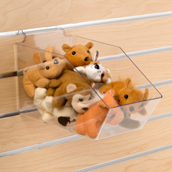 Clear Plastic Slatwall Bins - 6 in. W x 9 1/2 in. D x 5 1/2 in. H