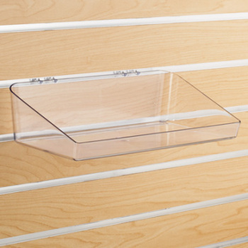 Clear Plastic Slatwall Bins - 12 in. W x 6 1/2 in. D x 3 in. H