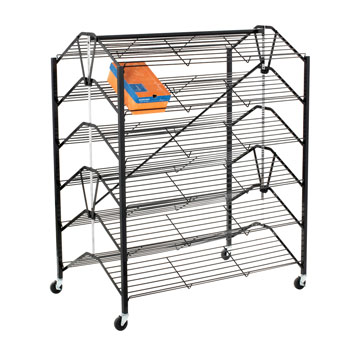 Retail Shoe Display Rack - Double-Sided Folding Design - 48 x 29.5 x 55