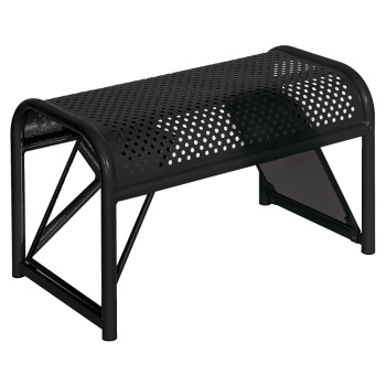 Black Shoe Fitting Bench with Two Mirrors
