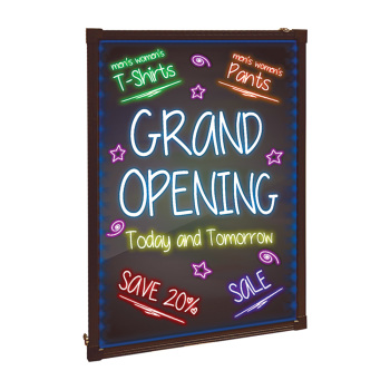 LED Back Lit Message Board with 8 Fluorescent Markers - 24 x 32
