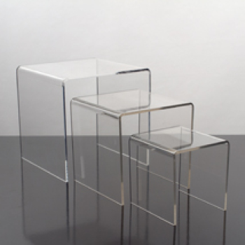 Square Small Acrylic Display Risers - Set of 3 