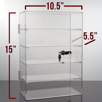 5 Shelf Countertop Acrylic Locking Display Showcase