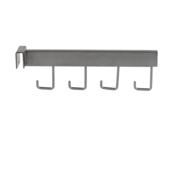 12 in. Straight Gunmetal 4-Hook Faceout For Hangrail 10/Box