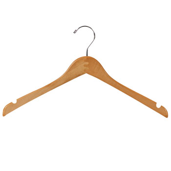 17 in. Outerwear Natural Wood Hanger