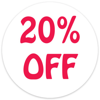 20% Off Preprinted Labels