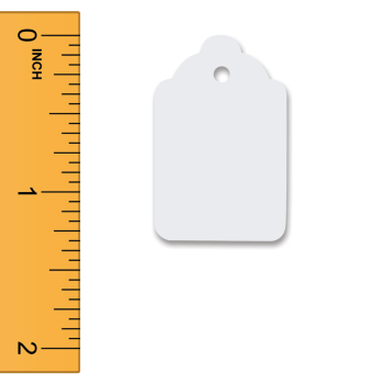 White Unstrung Merchandise Tags - 7/8 in. W x 1 5/16 in. H