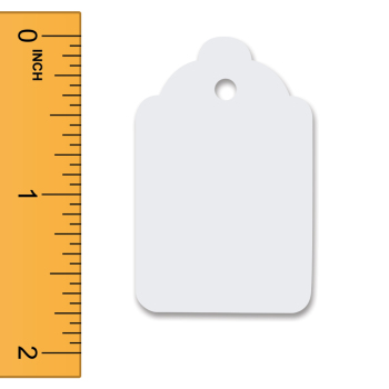 White Unstrung Merchandise Tags - 1 1/8 in. W x 1 3/4 in. H