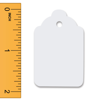 White Unstrung Merchandise Tags - 1 1/4 in. W x 1 7/8 in. H