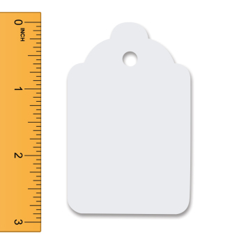 White Unstrung Merchandise Tags - 1 3/4 in. W x 2 7/8 in. H