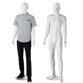 Plastic Glossy White Male Mannequin - Full Body or Headless