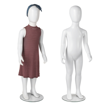 Unisex 4-5 Yr Old Child Plastic Glossy White Mannequin - Full Body or Headless