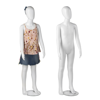 Unisex 9-10 Yr Old Child Plastic Glossy White Mannequin - Full Body or Headless