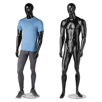 Premium Fiberglass Glossy Black Full Body Male Mannequin